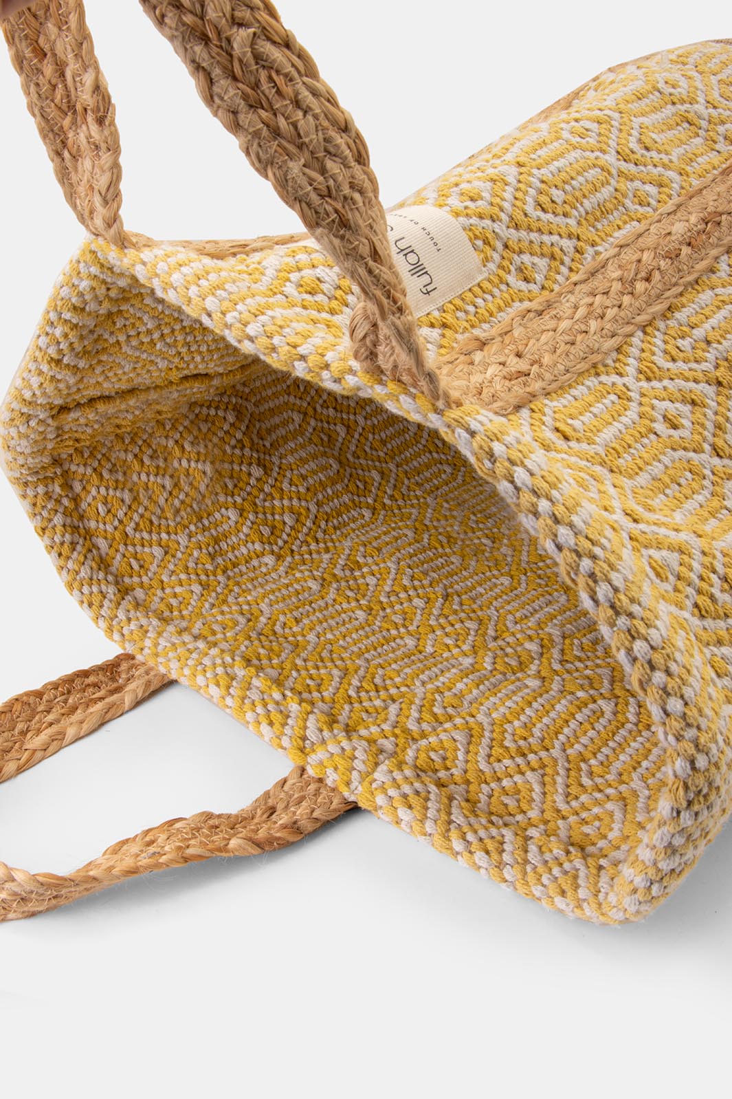 Τσάντα παραλίας με κίτρινο μοτίβο